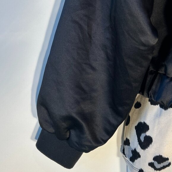 Madden SZ XL Black waisted cropped zip front jacket staple modern edgy - Picture 6 of 9